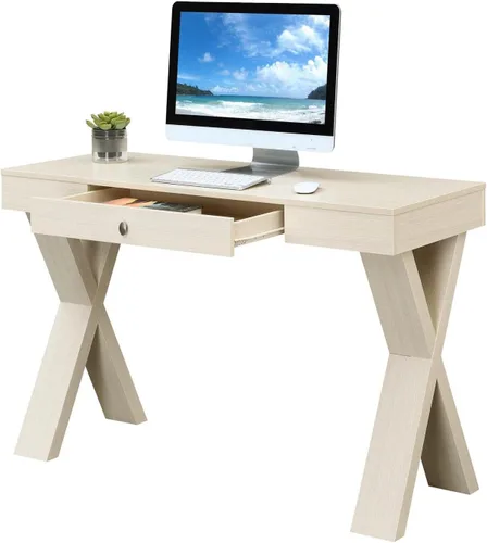 Miniatura 5 de Convenience Concepts Newport - Escritorio con 1 cajón, color marfil
