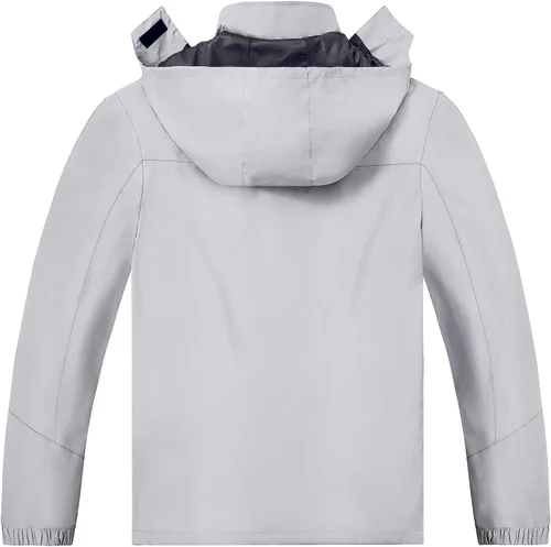 Miniatura 2 de TEZO Chaqueta impermeable para hombre, con capucha, rompevientos ligera