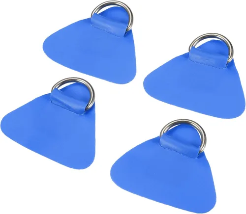Miniatura 10 de X AUTOHAUX 4 Pcs D Ring Patch PVC Stainless Steel Triangle Shape D Ring Pad for Inflatable Boat Kayak Canoe Deck Amarillo