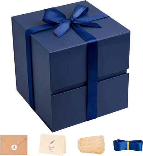 Miniatura 17 de LIFELUM Square Gift Box with Magnetic Lid, Card, Sticker, Ribbon, Shredded Paper Filler for Business, Wedding, Birthdays