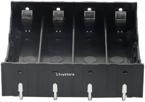 Miniatura 4 de Soporte para batería 18650, 8 piezas 4 ranuras x 3.7V caja de almacenamiento de batería DIY, en paralelo caja de baterías de plástico negro con pin