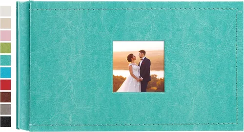 Miniatura 37 de potricher Álbum de fotos pequeño de 4 x 6 pulgadas, 200 fotos, cubierta de cuero, libro de fotos con 200 bolsillos horizontales para familia, boda