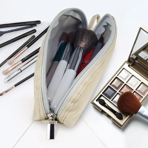Miniatura 2 de Gloppie Soporte Portátil de Brochas de Maquillaje para Viajes Estuche de Viaje de Brochas de Maquillaje, Blanco hueso