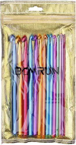 Miniatura 6 de BCMRUN 14 piezas de agujas de crochet de aluminio multicolor, agujas de tejer, hilo artesanal, 2-10mm..
