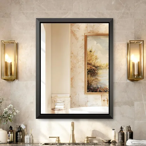 Miniatura 20 de USHOWER Espejos de baño para sobre el fregadero, espejo rectangular con marco de metal, espejo de tocador moderno de granja, montado en la pared