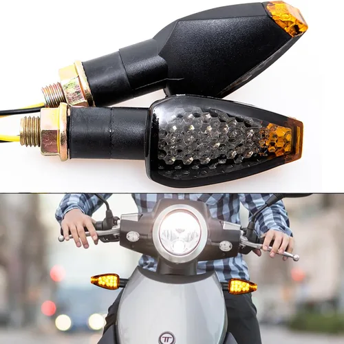 Miniatura 2 de Mini luz de flecha para motocicleta, luces intermitentes de 0.394 in, indicador LED universal para motocicleta, lámpara ámbar intermitente