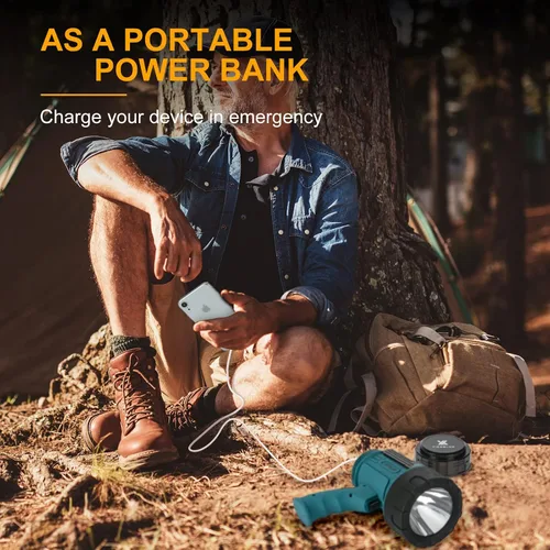Miniatura 7 de YIERBLUE Linterna recargable IP67 impermeable con 1000,000 lúmenes LED, 12 horas de luz de punto de larga duración, foco de mano resistente a