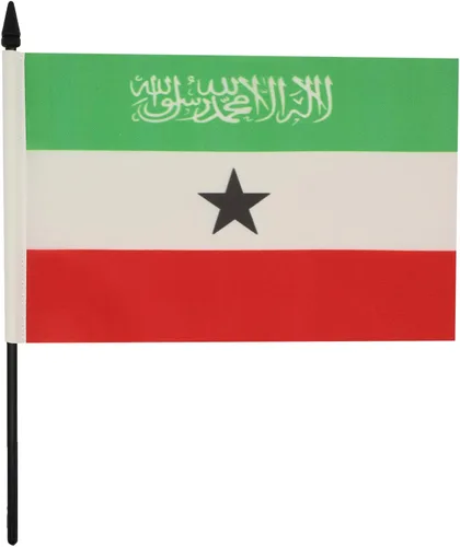 Miniatura 128 de AZ FLAG Sierra Leone Bandera de mesa 5'' x 8'' - Bandera de escritorio de Sierra Leona 21 x 14 cm - Bastón y base de plástico negro