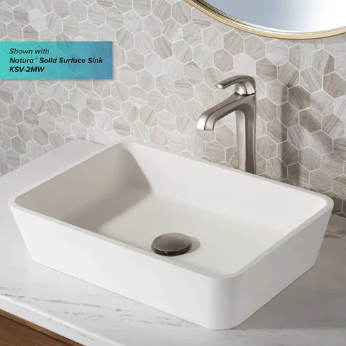Miniatura 12 de KRAUS Esta grifo de baño de una sola manija con drenaje emergente en acero inoxidable sin manchas, KVF-1210SFS