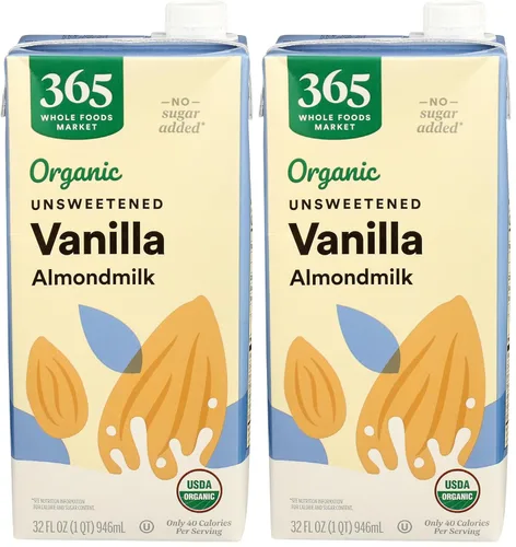 Miniatura 10 de 365 de Whole Foods Market - Leche de almendra orgánica sin endulzar de vainilla, envase de 32 onzas líquidas