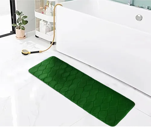 Miniatura 34 de Yafa Home Fashion 1 alfombra de baño de 17 x 24 pulgadas, espuma viscoelástica, absorbente de agua y antideslizante, color negro