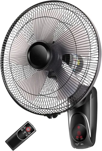 Miniatura 8 de Ventilador industrial oscilante ajustable de montaje en pared, 5 aspas ajustables de 3 velocidades, alta velocidad/negro/resistente, para Mecánica