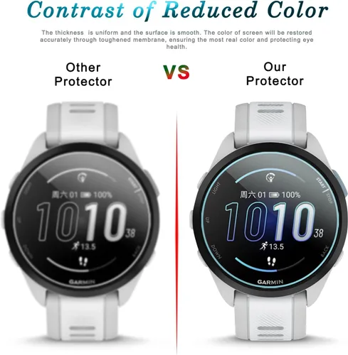 Miniatura 4 de Suoman 3+2 Pack para Garmin Forerunner 165 Protector de Pantalla, Puerto de Carga + [Antiarañazos] Película Protectora de Pantalla de Vidrio