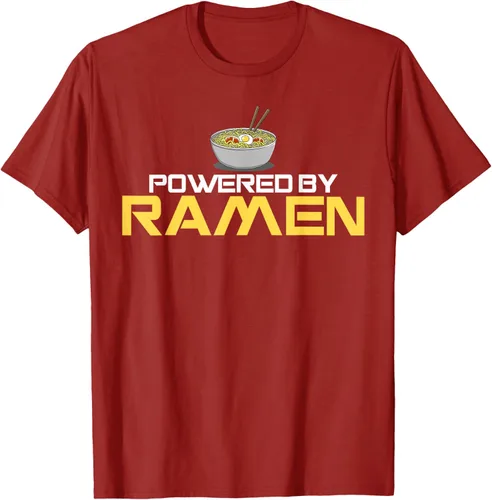 Miniatura 44 de Camiseta de fideos de anime japoneses Powered By Ramen, Negro, S