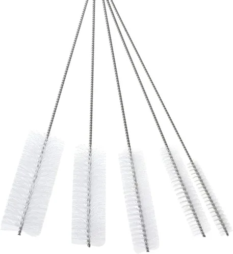 Miniatura 19 de Juego de cepillos de limpieza de tubos de 10 pulgadas, paquete de 10 cepillos de paja de nailon extralargos con asas flexibles para botellas, Negro