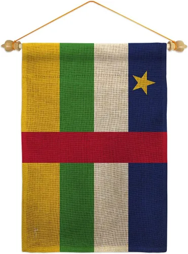 Juego de banderas de jardín de Nacionalidad Centroafricana para jardín, clavija de madera, nación regional, internacional, país, área particular,
