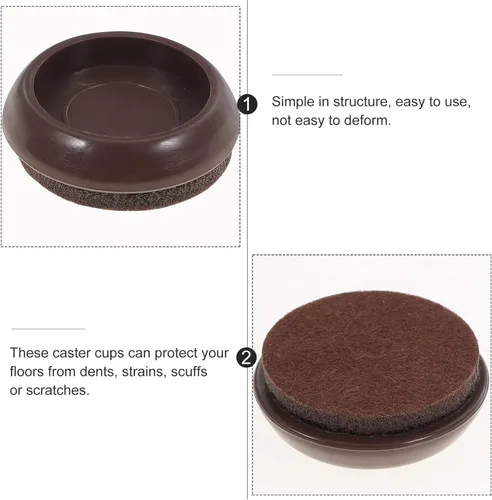 Miniatura 5 de Cabilock Protectores de suelo para patas de sofá, 10 unidades, almohadillas de fieltro, tazas para sillas mecedoras, protector de piso de madera dura