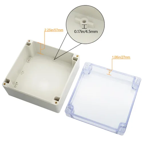 Miniatura 4 de LeMotech Caja de conexiones de plástico ABS a prueba de polvo, impermeable, IP65, caja de recinto eléctrico universal para proyectos, color gris