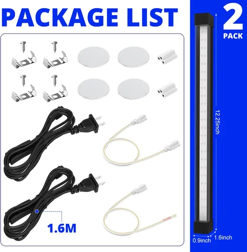 Miniatura 5 de Barra de luz negra 365 NM de 15 W y 1 pie, tira de luz negra UV para exhibición, luces LED negras enlazables con interruptor de encendido/apagado