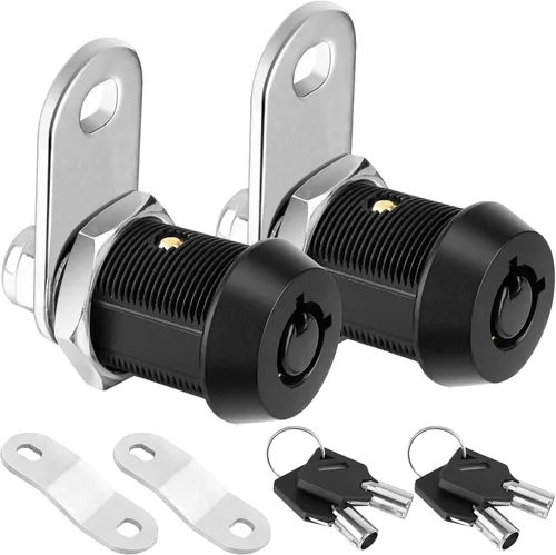 Miniatura 15 de PTEROMY Paquete de 2 cerraduras de gabinete con llaves, cerradura tubular de leva resistente de 5/8 pulgadas para cerraduras de almacenamiento