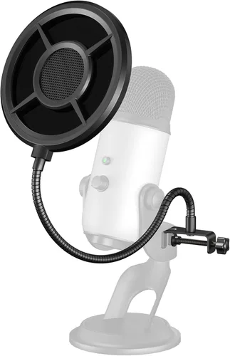 Miniatura 10 de Aokeo - Filtro pop profesional para micrófono, máscara protectora para Blue Yeti y cualquier otro micrófono, pantalla pop de viento de doble capa