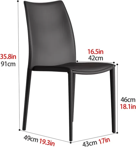 Miniatura 2 de Sillas de comedor de cocina, sillas de comedor apilables, silla de comedor tapizada de piel sintética, silla de hospitalidad con respaldo alto