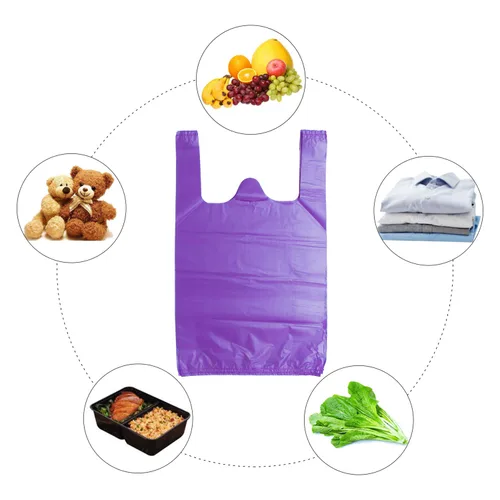 Miniatura 7 de Bolsas LazyMe para Camisetas, Bolsas de Plástico para Comestibles con Asas para Compras y Mercancía, Bolsas De Plástico Para Negocio, 12x20 Pulgadas