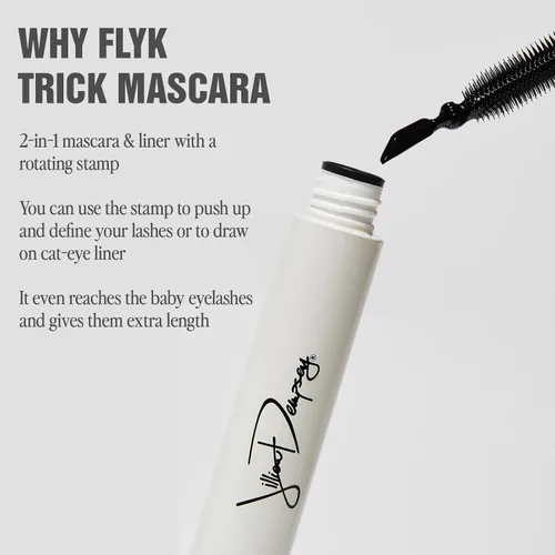Miniatura 4 de Jillian Dempsey FLYK Trick - Máscara de pestañas y delineador de ojos, limpia, estimulante de pestañas, natural, sello flexible de 90 grados