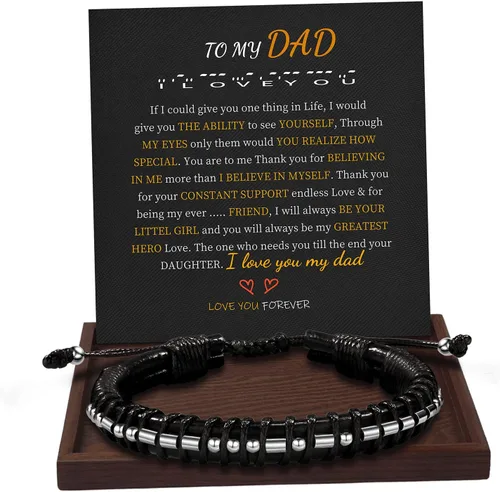 Miniatura 70 de Regalos inspiradores para hombres, pulseras con código morse, pulseras para hombre, regalos de graduación para él, Día del Padre, pulsera de cuero