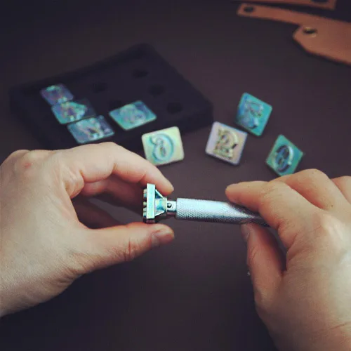 Miniatura 2 de OWDEN Kit profesional de herramientas de estampado de números de 10 piezas (3/4 de pulgada, 0.748 in de alto) para artesanía de cuero, herramienta