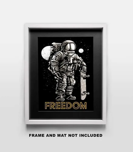Miniatura 5 de Freedom Skateboarding Fine Art Print- 11x14 Unframed Wall Art Print- Gift for Skateboard Fans, Future Astronauts, Astronomers, Science Lovers