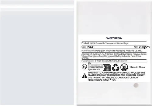 Miniatura 6 de Bolsas de celofán transparente de 2 x 3 pulgadas, 200 unidades, 0.109 in de grosor, bolsas de plástico pequeñas para joyas, golosinas, dulces