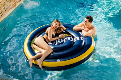 Miniatura 5 de Corona Lime - Flotador redondo para piscina, flotador de isla con 2 portavasos, tamaño para 2 adultos