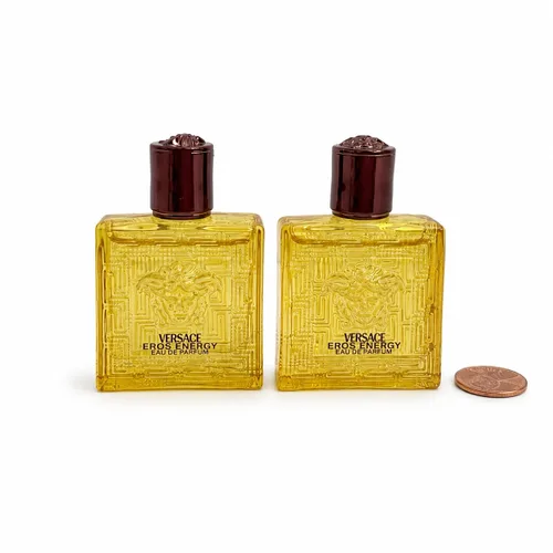 Versace Eros Energy Mini Colonia para Hombre, EDP Splash Amarillo 0.17 oz, Tamaño de Muestra