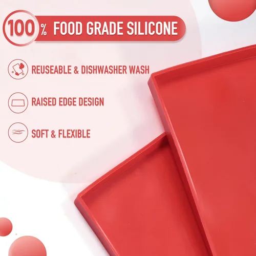 Miniatura 4 de 8 bandejas deshidratadoras de silicona para cuero de frutas de 12 x 10 pulgadas, alfombrillas deshidratadoras antiadherentes con borde para frutas
