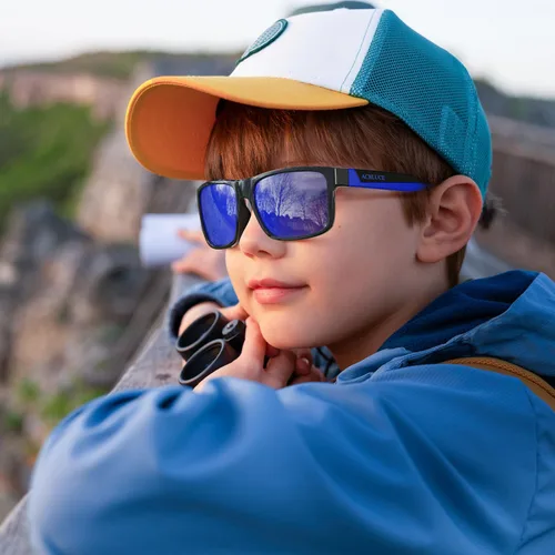 Miniatura 5 de Gafas de sol polarizadas para niños y niñas, deportes TPEE marco flexible de goma para jóvenes, adolescentes, niños de 6 a 12 años