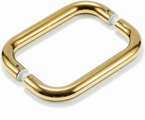 Ranbo Manija tubular de puerta de ducha de oro pulido de 6 pulgadas (CTC), manijas de 3/4 pulgadas de diámetro con arandelas de metal, para vidrio