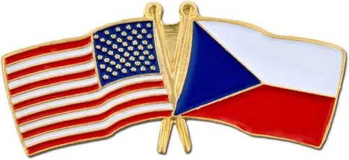 Miniatura 97 de PinMart Pin de solapa esmaltado con bandera de la amistad cruzada de Estados Unidos y el mundo