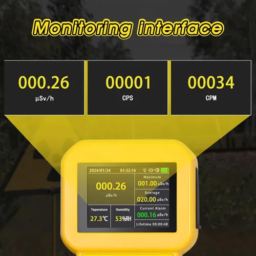 Miniatura 4 de Geiger - Detectores de radiación de contador, medidor de radiación nuclear con pantalla LCD, detector radiactivo, detector de rayos X beta gamma