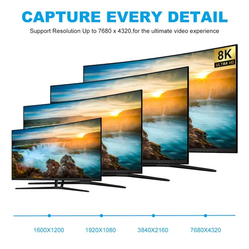 Miniatura 8 de Cable DisplayPort 8K 1.4 15 pies / 1.5 pies / 5 pies / 10 pies / 20 pies / 25 pies / 30 pies, Ultra HD 4K 144Hz, 8K 60Hz HBR3 (7680 x 4320) de alta