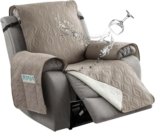 Miniatura 21 de Genina - Funda impermeable para sillón reclinable de dos plazas, funda antideslizante para sofá, funda para sofá reclinable de 2 plazas, funda