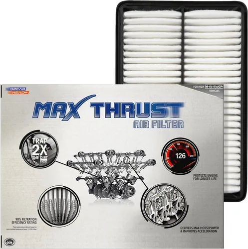 Miniatura 24 de Filtro de aire de motor Spearhead MPG Defense Max Thrust para vehículos de todo kilometraje, se adapta como el OEM, restaura MPG y aceleración