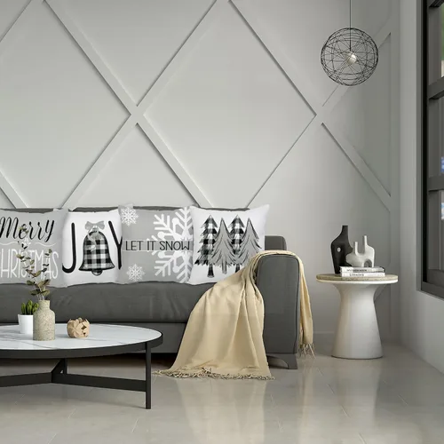 Miniatura 7 de Geefuun - Juego de 4 fundas de almohada navideñas grises para decoración del hogar, 18 x 18, para dormitorio, decoración