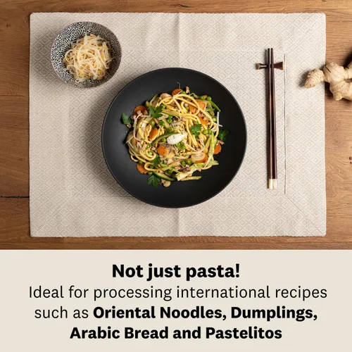 Miniatura 8 de Máquina de pastas Marcato Atlas de acero inoxidable, plateado, incluye cortador de pasta, manivela e instrucciones, rojo, Rojo