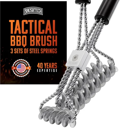 Miniatura 9 de Brushtech doble Helix Bristle última intervensión BBQ cepillo para polvo, 16 pulgadas