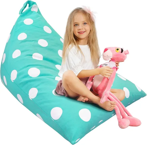 Miniatura 13 de Aubliss Funda para puf de almacenamiento de animales de peluche, 50 x 35 pulgadas, puff de terciopelo extra grande para niños y adultos, con Velvet