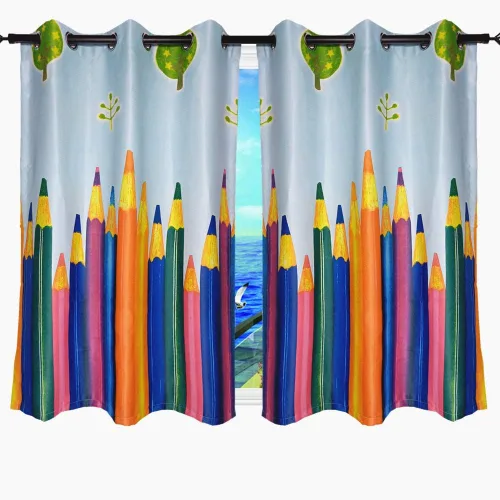 Miniatura 12 de MYRU 1 par de cortinas de comedor, cortinas de oscurecimiento de habitación de niños, decoración de habitación para dormitorio de niños, lápiz