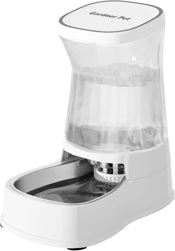Dispensador automático de agua por gravedad para perros, dispensador de tazón de agua de acero inoxidable de 1 galón, dispensador de fuente de agua