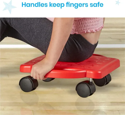Miniatura 7 de hand2mind Red Indoor Scooter Board with Handles, Sit Down Floor Scooter