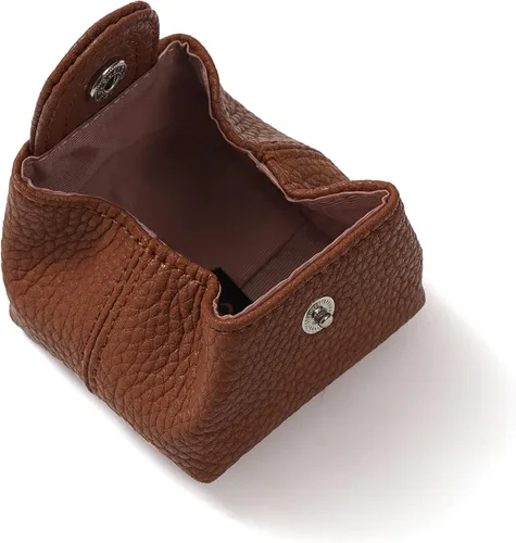 Miniatura 45 de Cockatoo Monedero de cuero genuino para cambio, mini billetera con bolsillo a presión para hombres y mujeres, Rojo (Aurora Red), Casual